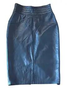 Omanti New York vintage 100% lamb leather pencil skirt 10