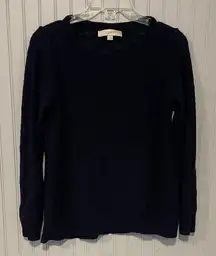 LOFT Deep Blue Knit Long Sleeve Top Size Small