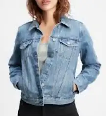 GAP Women's Light Blue Distressed Denim Jacket L