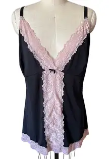 Torrid Lace Trimmed Chemise in Pink & Black Size 2 / 18-20