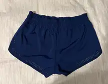 Lululemon Nylon Elastane Hottie Mini Shorts 2”Inseam Running Walk Navy Blue