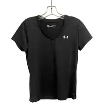 Under Armour Black Short Sleeve V-Neck Tee  Size Small Athletic Gym Athleisure