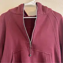 Lululemon Scuba 1/2 Zip Cropped Hoodie Sweatshirt Womens M/L Maroon