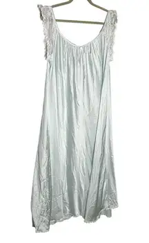 Vintage Amanda Rich Light Pale Blue Nightgown Night Dress Size Large