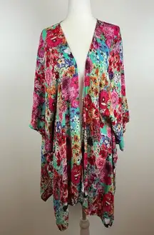 Umgee‎ Floral Kimomo Cardigan Size S/M Feminine Colorful Flowy