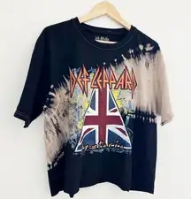 Def Leppard NWT  Hysteria Black Tie Dye Crop Top Tee Shirt Size XL Brand New!🤘