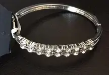 New Guess Double Row Bezel Crystals Bangle Hinged