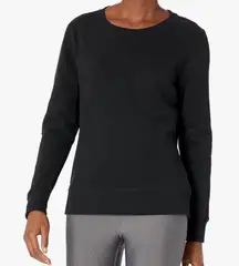 Amazon Essentials French Terry Fleece Crewneck Pullover Sweatshirt Med Black