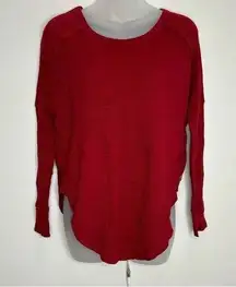 TNA Red Alder Thermal Waffle Knit Tee Long Sleeve Winter Lounge size XS Casual