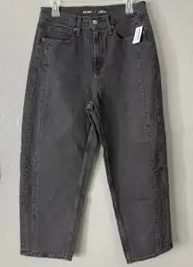 Gap Denim High Rise Barrel Ankle Jean, Black, 8, 804566