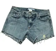 Vintage Y2K GAP Jean Shorts Women 14 Light Wash Low Rise 33x3 Beachy Mom Short