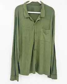 MeUndies Womens Modal Blend Button Down Long Sleeve Lounge Sleep Shirt Size XL