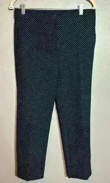 Ann Taylor Women's Pants Elastic Waist Black White Polka‎ Dot Size 0