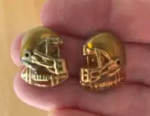 Football Earrings Helmet Metal Vintage Sports