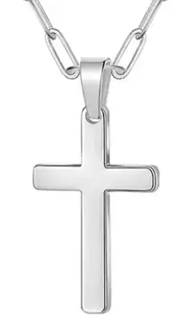 Simple Minimalist Silver Cross Necklace