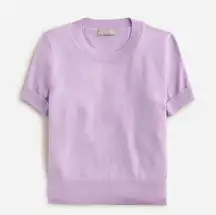 J. Crew Shrunken Lyocell Blend Short Sleeve Sweater Shirt Light Purple S