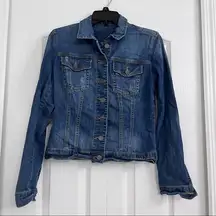 Kut from the Kloth womens button up denim jean jacket blue XS
