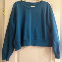 Colsie Teal Blue Fleece Lounge Slight Crop Sweatshirt - size xl