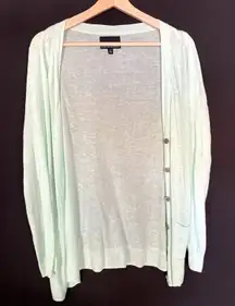 Cynthia Rowley soft mint semi sheer button down cardigan women's size medium