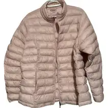 Amazon Essentials Women's Light Pink Puffer Jacket Side Pockets Size XXL