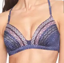 Athleta  Aqualuxe Blue Chrome Strappy Padded Bikini Top- Size XS