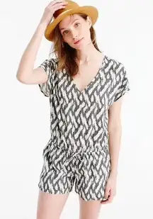 J.Crew Tie Waist Romper in Ikat M