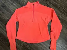 Free People Movement Great Heights Neon Fleece Large Bright Coral Fitted