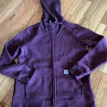 Carhartt burgundy zip up jacket size small 4-6