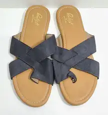 Slide‎ Flat Women's Gray Sandals Size 8