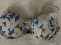Xhilaration Blue and White Patterned Bra