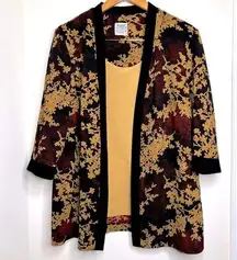 Vintage R & M Richards One Piece Floral Jacket w/ attached front tank No Size XL