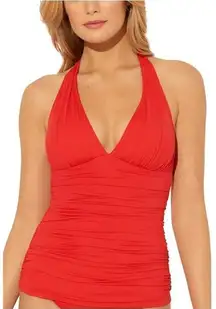 New. La Blanca red tankini top. Size 6. Retails $89