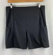 Women’s Zella Black Biker Shorts Size L with Side Pockets