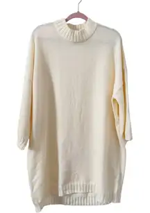 Tuckernuck Maxine Mockneck White Sweater Mini Dress Large