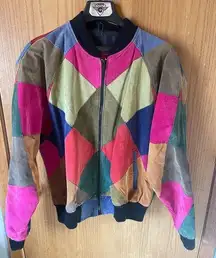 Vintage 80’s/90’s retro leather bomber jacket sz L