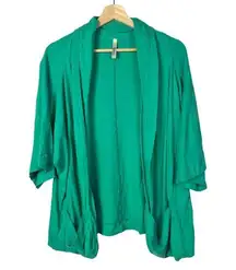 Boutique Fluxus Green Open Front Cardigan Sweater M