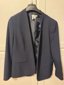 Bar III women's open-front blazer in a navy blue color