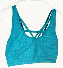 Reebok Sports Athletic Bra Women's Size Small NO PADS Teal Blue