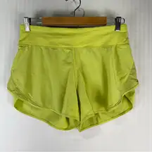Lululemon Run Off Route High Rise Short 4” Lemon Vibe Women's Size 8 Mesh Swift