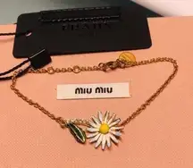 Miu Miu  Daisy bracelet gold luxury designer jewelry prada owned floral rare​​​​​