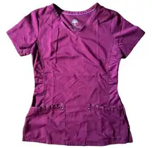 HEALING HANDS Burgandy Scrubs Top, XS