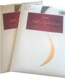 Hanes Silk Reflections 2 Pair Silky Sheer Size CD Taupe Haze Control Top Sandalf