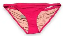 J.Crew  Hot Pink Ribbed-Trim Hipster Full-Coverage Bikini Swim Bottom Sz xL NEW