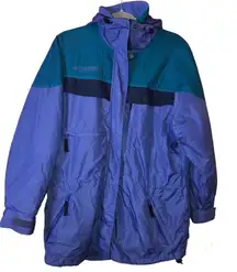 Columbia Vintsge Boulder Ridge‎ Bugaboo Ski Jacket Purple Teal Blue Size Small