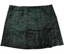 J. Crew Ora Tessuti Fabric Designed in Italy Wrap Mini Skirt Dark Green 6 CF684