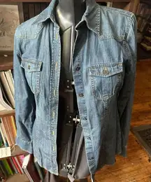 CAbi denim button down S elevated basics minimalist shirt