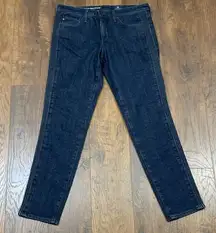 AG Adriano Goldschmied The Prima Ankle Pintucked Cigarette Ankle Dark Wash Jeans