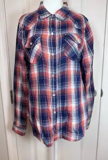 Vanilla Star Plaid Pearl Snap Western Shirt L Ranchcore Cotton Flannel