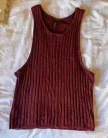 Maroon Knit High Neck Sweater