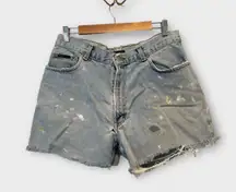 Vintage Perry Ellis Boho Coastal Cut Off Distressed Jean Shorts Size XL /32